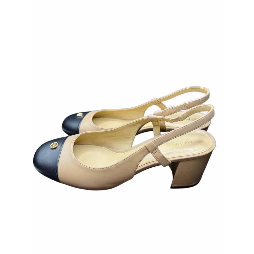 Michael Kors Tan with Black Toe Sling Back- size 9 - Picture 3 of 8